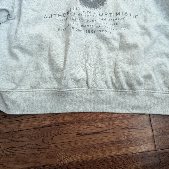EUC Ladies Victoria's Secret Authentic & Optimistic L/S Lt Gray Sweatshirt Sz XL - Picture 3 of 6